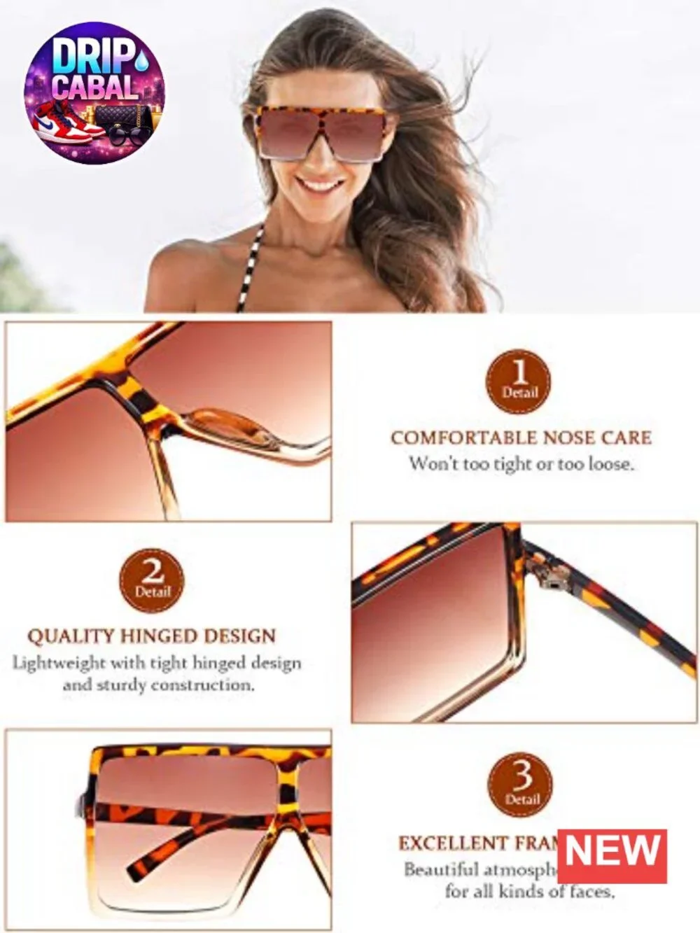 6 Oversized Square Sunglasses for Women - Fashion Shades